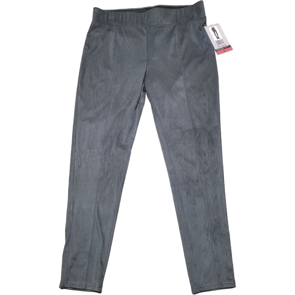 Seven 7 Brand Faux Suede Gray Stretch Pull-on Leggings size XL
